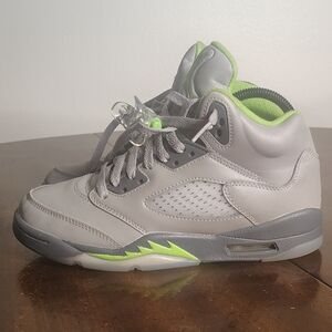 Nike Air Jordan 5 Green Bean Boys Size 6.5Y Basketball Shoes Sneakers EUC